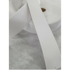 White flat elastic 50mm wide x 25mtr Roll