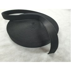 Black Flat Elastic Soft corded - 35mm wide