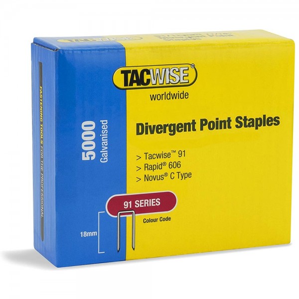 Tacwise 91/18mm Staples Divergent - 5000 Pack