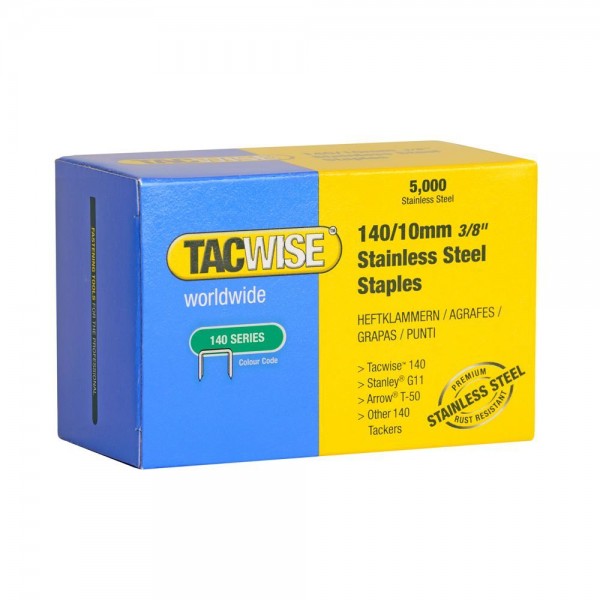 Tacwise 140/10mm Staples - 5000 Pack Stainless Steel