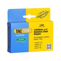Tacwise 140/8mm Staples - 2000 Pack Stainless Steel
