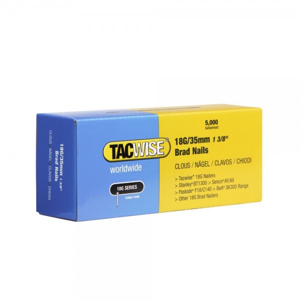 Tacwise 18g/35mm Brad Nails - 5000 Pack