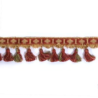 Red Gold Green Small Tassel Trimming